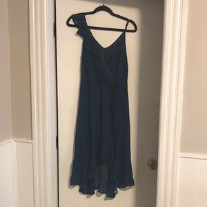 Teal High Low Cocktail Dress